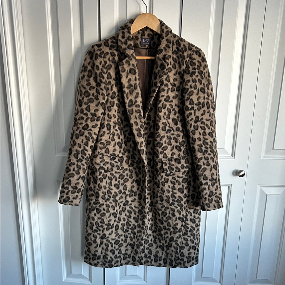 M&S Collection (Marks & Spencer) Leopard print car coat, sz UK 10 (equiv US sz 6
